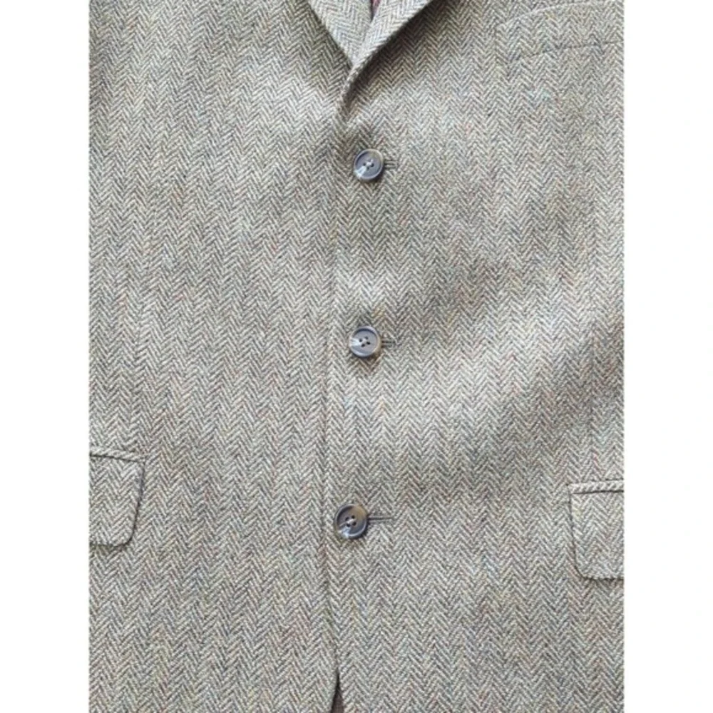 Lauren Ralph Lauren Blazer 44R Brown Herringbone 100% Wool Canada Union Made '98